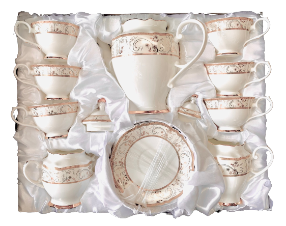 Tea Set 17 Piece Paris Collection Fine Bone China packed in a beautiful gift box