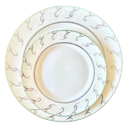 Dinnerware 24 Piece Set, Service for 4 Maria Platinum Collection by Success