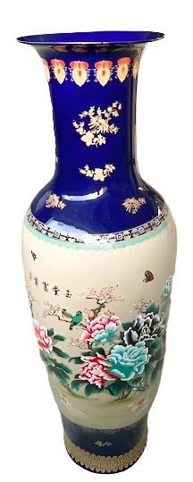 Cobalt Vase Porcelain 48"tall Floral