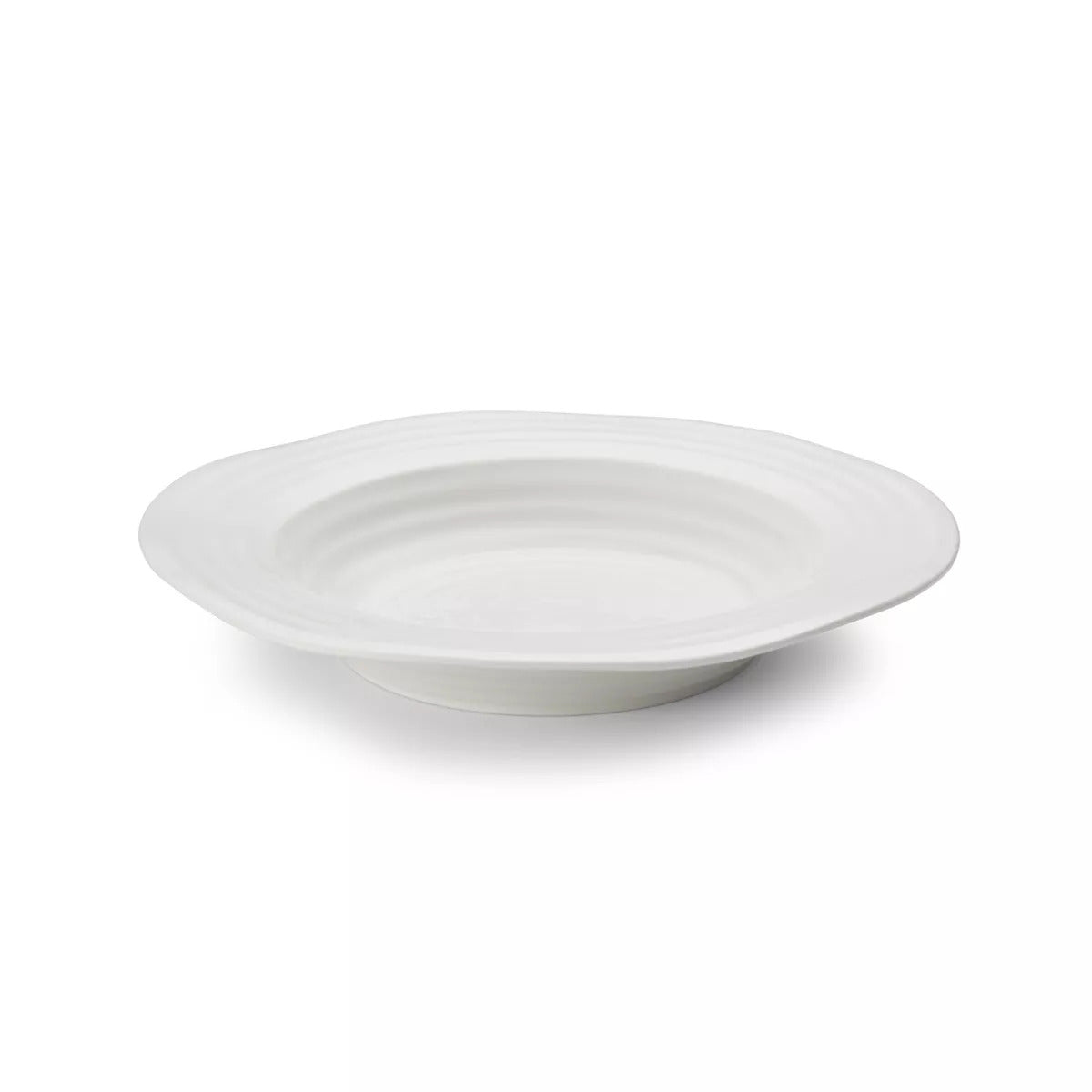 Portmeirion Sophie Conran White Rimmed 4 Soup Bowls for Soup, Salad, and Pasta 9.75 Inch