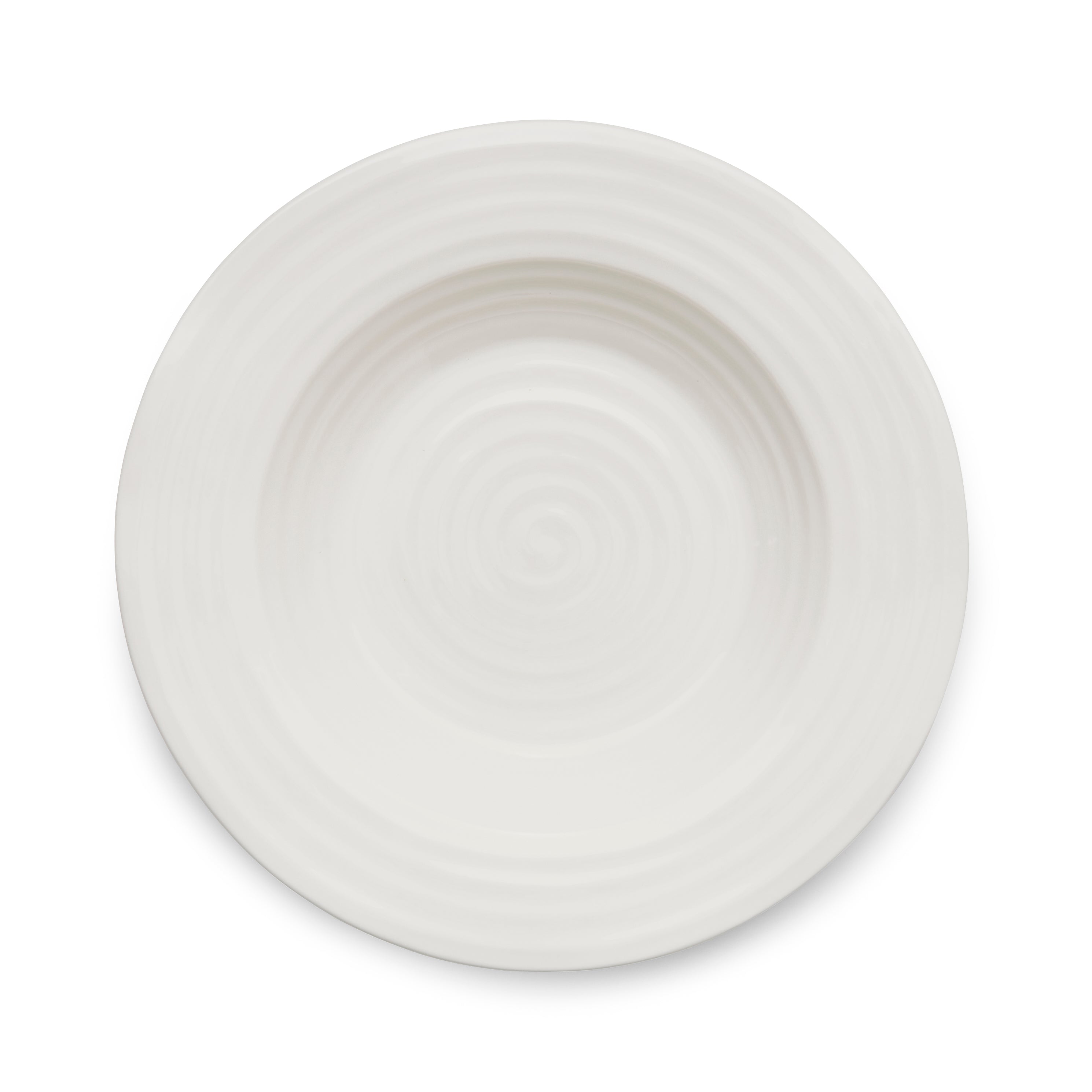 Portmeirion Sophie Conran White Rimmed 4 Soup Bowls for Soup, Salad, and Pasta 9.75 Inch