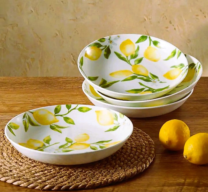 Mikasa Lemon 4 Bowls 8.5"diameter Bone China