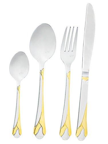 Carl Weill Flatware Capri Gold 18/10 Stainless Steel 78 Piece Cutlery Set